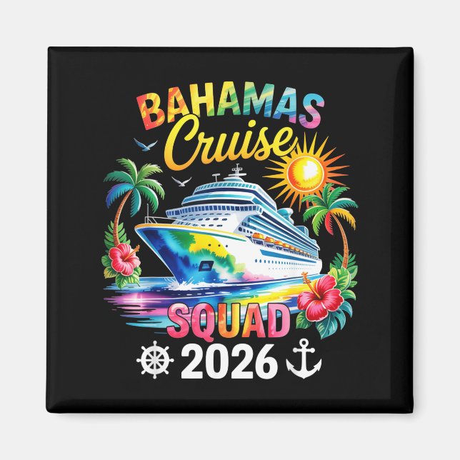 Bahamas Vacation 2026 Squad Family Friends Matchin Magnet (Front)