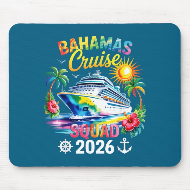 Bahamas Vacation 2026 Squad Family Friends Matchin Mouse Mat (Front)