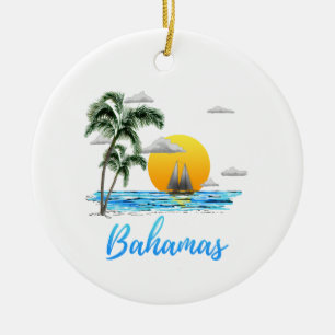 Bahamas Vacation Sailing Ceramic Tree Decoration