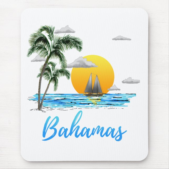 Bahamas Vacation Sailing Mouse Mat (Front)