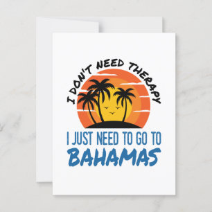 Bahamas Vacation Tropical Beach Trip Therapy Postcard