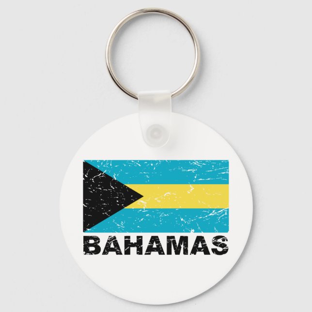 Bahamas Vintage Flag Key Ring (Front)