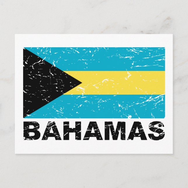 Bahamas Vintage Flag Postcard (Front)