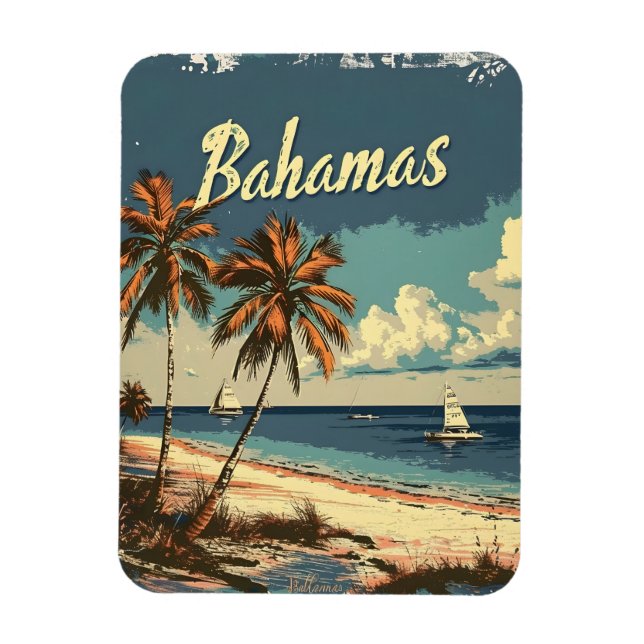 Bahamas Vintage Magnet (Vertical)