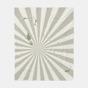 Bahamas vintage map. Grunge poster with map of the Fleece Blanket