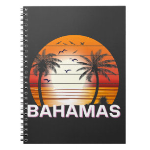 Bahamas Vintage Palm Trees Summer Beach Notebook