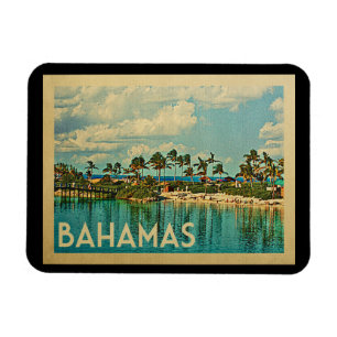 Bahamas Vintage Travel Magnet
