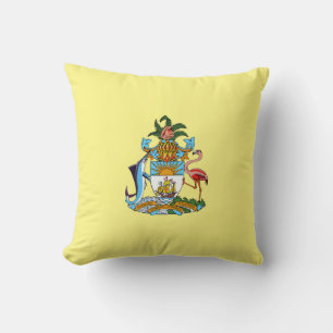Bahamas with Coat of Arms (Caribbean Paradise) Cushion