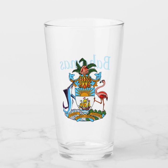 Bahamas with Coat of Arms (Caribbean Paradise) Glass (Front)