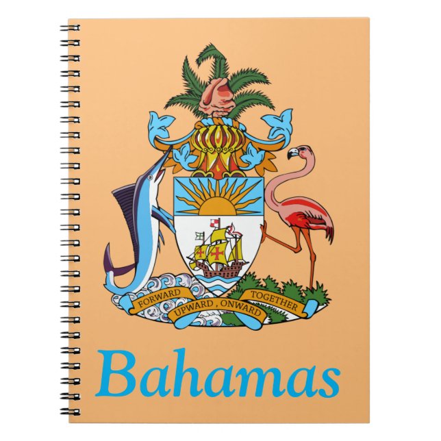 Bahamas with Coat of Arms (Caribbean Paradise) Notebook (Front)