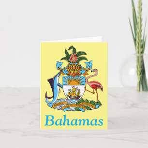 Bahamas with Coat of Arms (Caribbean Paradise) Thank You Card