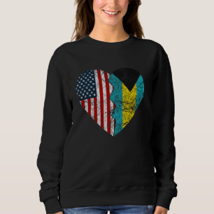Bahamian American Flags Heart United States Bahama Sweatshirt