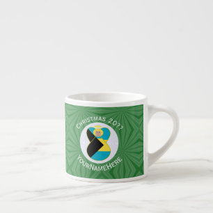 Bahamian Flag Christmas Blonde Angel Personalised Espresso Cup