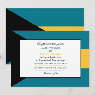 Bahamian Flag, Flag of The Bahamas Wedding Invitation