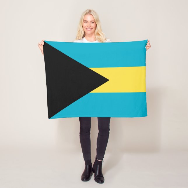 Bahamian Flag Fleece Blanket (In Situ)