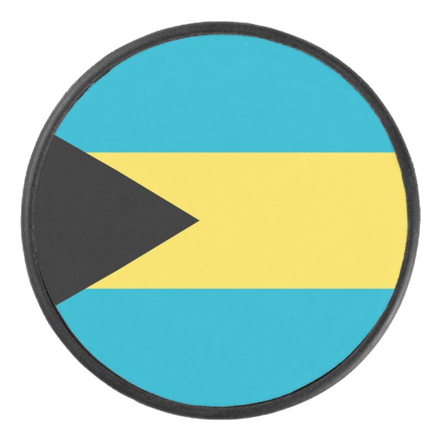 Bahamian Flag Hockey Puck (Front)