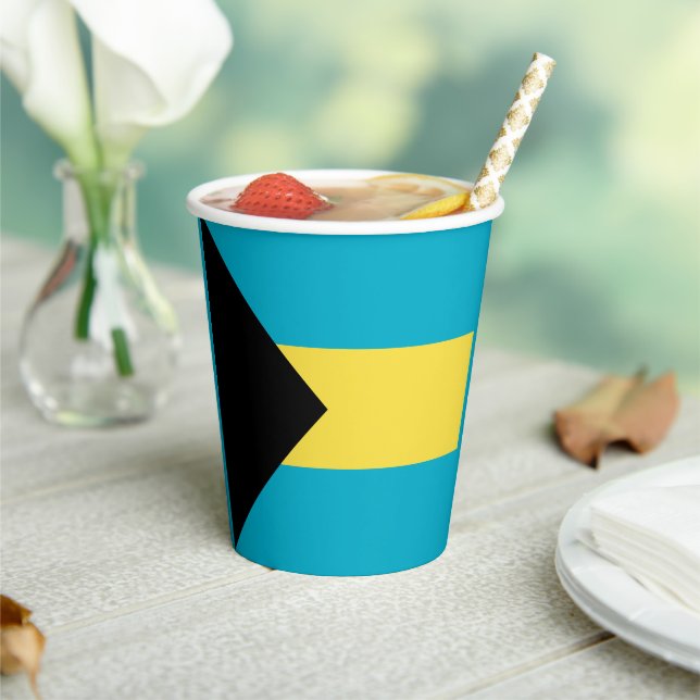 Bahamian Flag Paper Cups (Insitu)