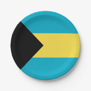 Bahamian Flag Paper Plate