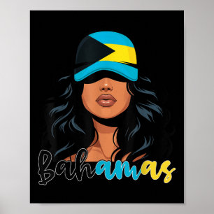 Bahamian Girl Bahamas Flag Proud Bahamian Women Poster