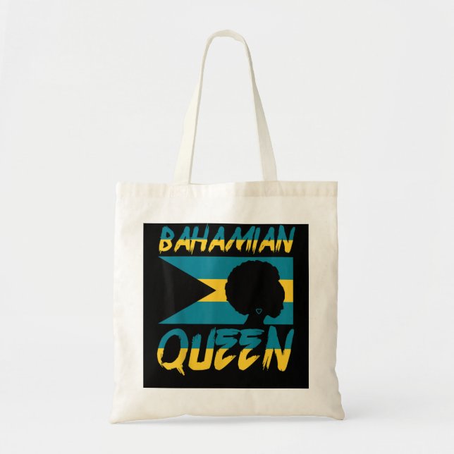 Bahamian Queen Bahamas Flag Pride Home Country Her Tote Bag (Front)