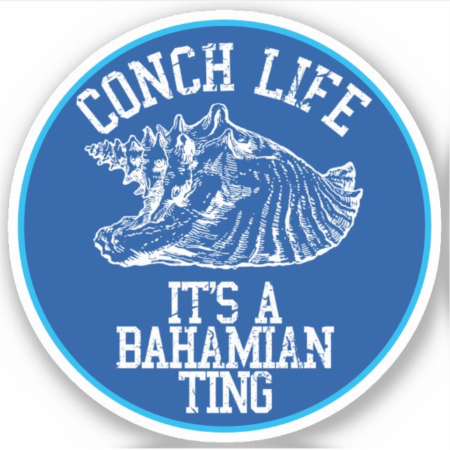 Bahamian Sticker Bahamas Independence Conch Life (Front)
