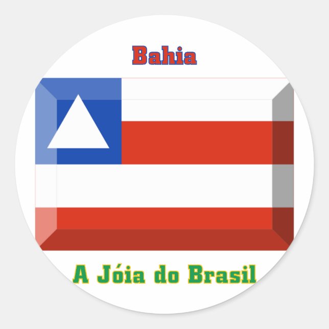Bahia Flag Gem Classic Round Sticker (Front)