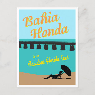 Bahia Honda Florida Keys Illustration  Postcard