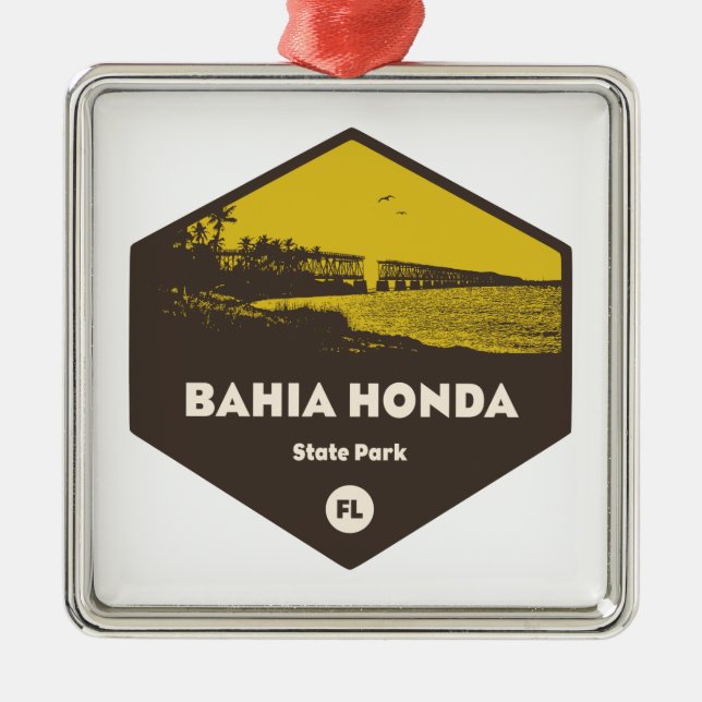 Bahia Honda State Park Florida Metal Tree Decoration (Front)