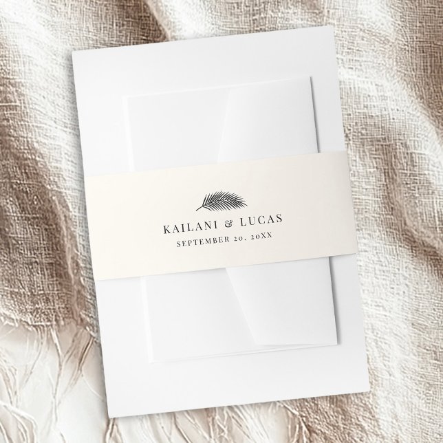 Bahia Minimal Palm Leaf Wedding  Invitation Belly Band (Creator Uploaded)