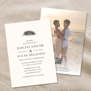 Bahia Modern Minimal Palm Leaf Wedding Invitation