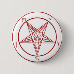 Bahpomet pentagram Round Button 