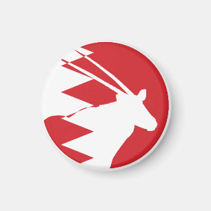 Bahrain Arabian oryx Bahraini National Animal Flag Magnet