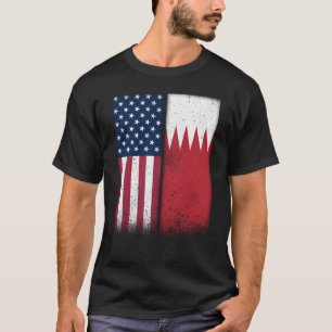 Bahrain Bahraini American Flags Proud USA Bahrain T-Shirt