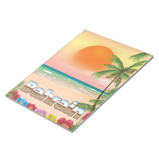 Bahrain beach travel poster notepad