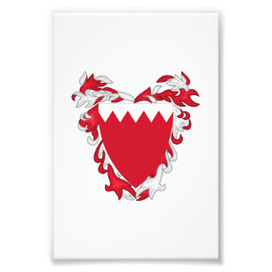 Bahrain country coat arms symbol emblem flag photo print