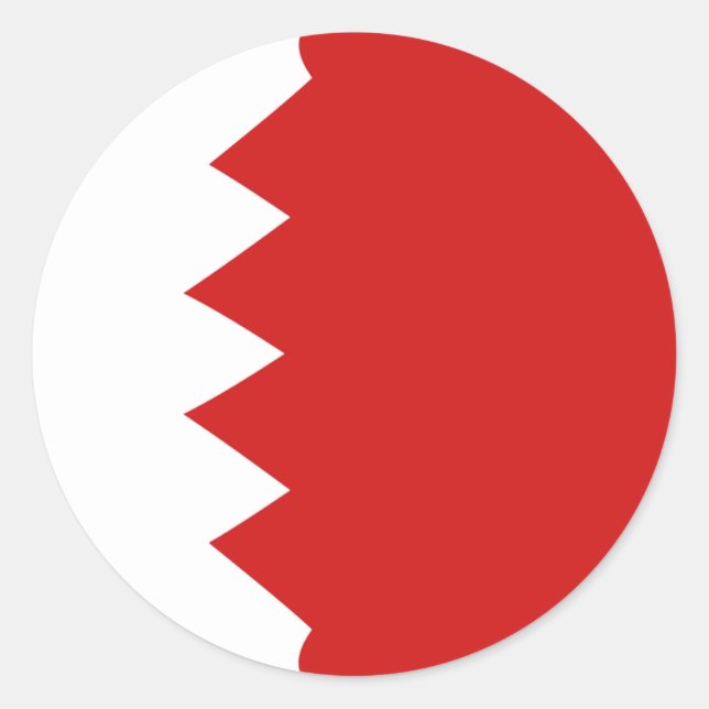 Bahrain Fisheye Flag Sticker (Front)