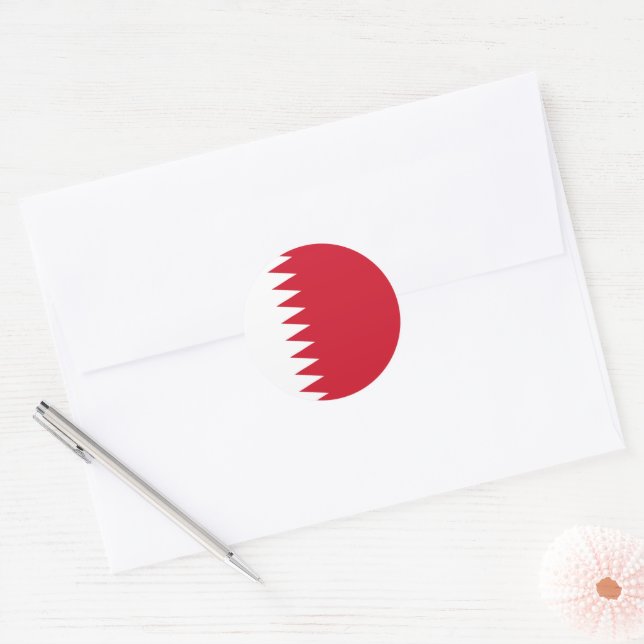 Bahrain flag classic round sticker (Envelope)