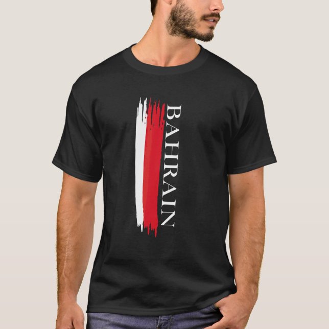 Bahrain Flag Colour Stripes T-Shirt (Front)
