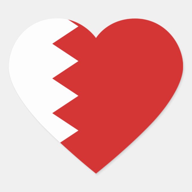 Bahrain Flag Heart Sticker (Front)
