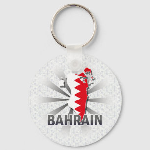 Bahrain Flag Map 2.0 Key Ring