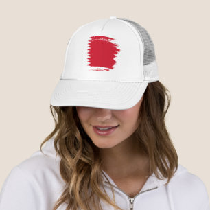 Bahrain flag trucker hat