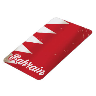 Bahrain flag vintage travel poster magnet