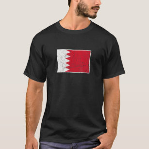 Bahrain Flag With Vintage Bahraini National Colour T-Shirt