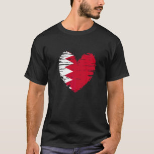 Bahrain Heart Bahraini Flag Bahraini Pride T-Shirt