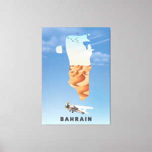 Bahrain Illustrated travel poster print. Canvas Print