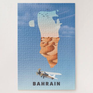 Bahrain Illustrated travel poster print. Jigsaw Puzzle