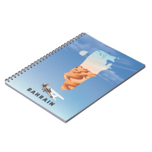 Bahrain Illustrated travel poster print. Notebook