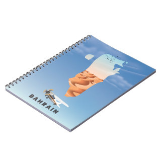 Bahrain Illustrated travel poster print. Notebook