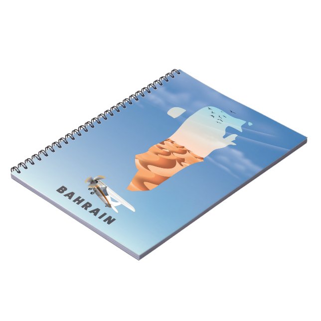 Bahrain Illustrated travel poster print. Notebook (Left Side)