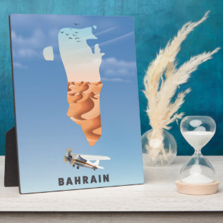 Bahrain Illustrated travel poster print. Plaque